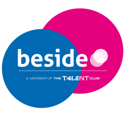 beside